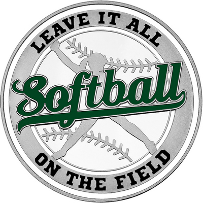 Dark Green "Softball" with White Outer Circular Borders